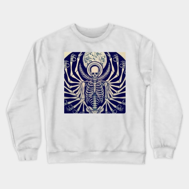 Skeleton Kali Crewneck Sweatshirt by OrcusArts